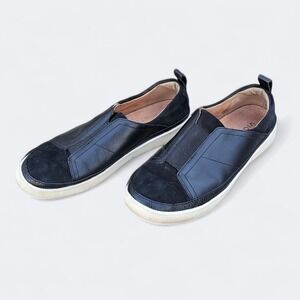 Vionic Zinah Black Leather Suede Sneakers  Slip On‎ US 9 EU 41 Comfort Shoe